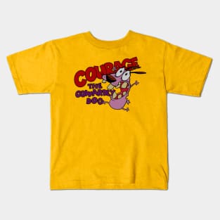 cowardly courage retro Kids T-Shirt